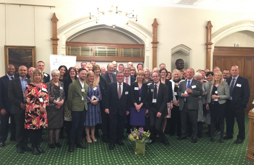 Rayleigh and Wickford MP Mark Francois pictured with Debbie Kerslake, the outgoing Chief Executive of Cruse at a special reception in the House of Commons to mark her long service.