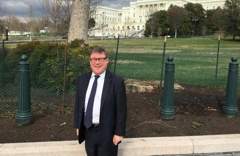 Mark Francois MP pictured on a recent visit to Washington DC where he warned about the growing Russian threat to peace in Europe. 