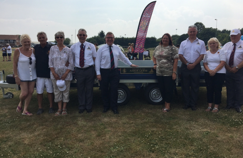 Rayleigh and Wickford MP Mark Francois pictured with Helen and Barry Lewis and supporters at the recent Aaron Lewis Foundation charity rugby tournament at Westcliff Rugby Club.