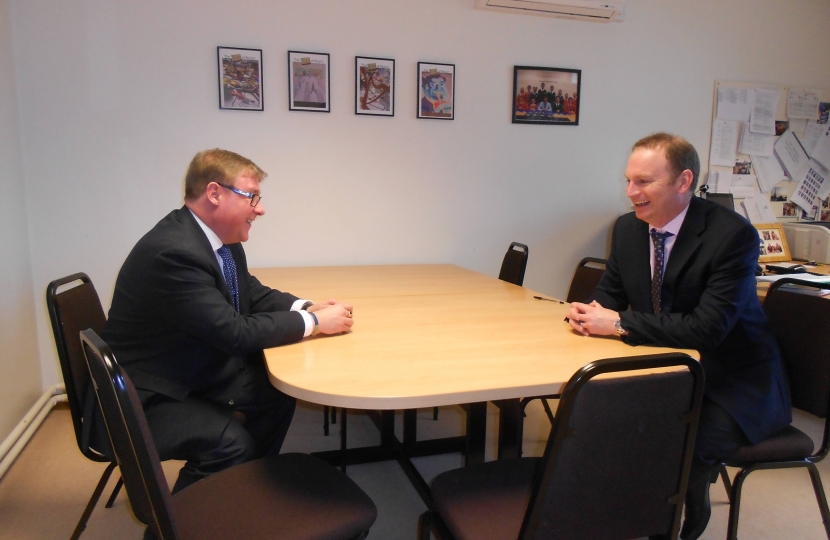 Mark being briefed on the latest plans for the new sixth form at FitzWimarc