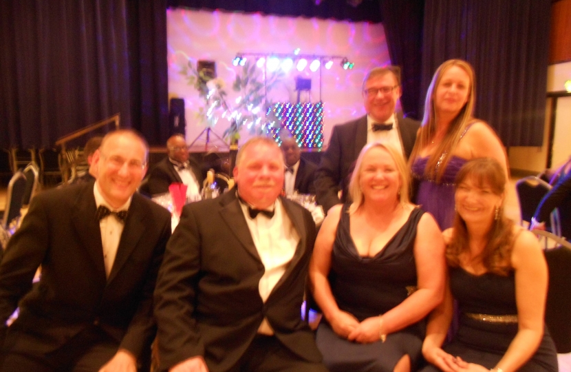 Mark Francois with with Mushroom Theatre Company founder, Penni Bubb (centre)