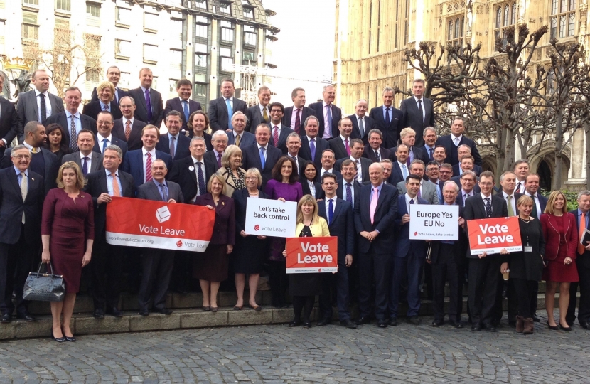 Mark pictured with other pro Brexit MPs at Westminster 