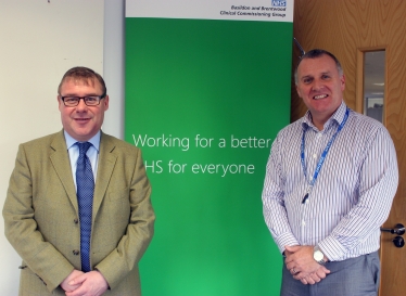 Mark Francois pictured at his recent meeting with John Leslie the Accountable Officer for the Basildon and Brentwood Clinical Commissioning Group.