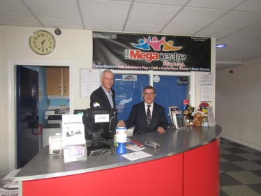 Rayleigh and Wickford MP Mark Francois pictured with Trust Chairman Mr Lawrence Cantle during his recent visit to the Megacentre in Rayleigh.