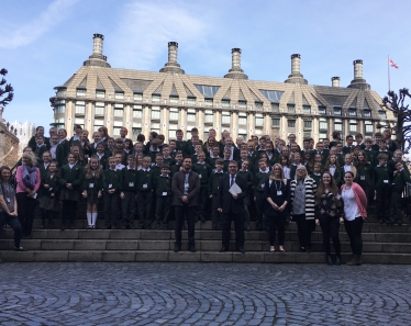 Mark Francois MP pictured with a group of students from Hockley Primary School following their recent visit to the Houses of Parliament.