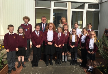 Mark Francois MP pictured with members of the Holt Farm School Council following his recent meeting with them at the school.