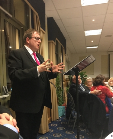 Jonathan Isaby, editor of the website BREXIT Central, addressing the recent Rayleigh and Wickford Supper Club on the subject of Britain leaving the European Union.