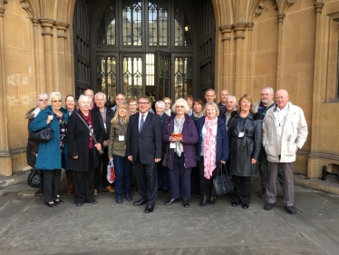 Mark Francois MP pictured with the Hullbridge U3A following their recent visit to the Houses of Parliament.