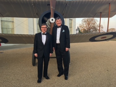 Rayleigh and Wickford MP Mark Francois pictured alongside George Kieffer, Trustee of Stow Maries and Vice Chairman of South East LEP at the charity dinner to raise money for the World War One Stow Maries Aerodrome Project.