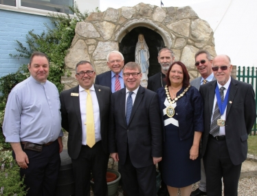 Rayleigh and Wickford MP Mark Francois with the Bishop of Brentwood and other dignitaries celebrating the 50th Anniversary of Our Lady of Ransom School in Rayleigh.