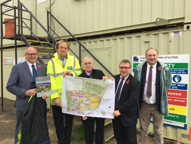 Rayleigh and Wickford MP Mark Francois pictured with an outline plan of the new Airport Business Park at Southend during his recent visit.