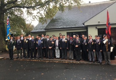 MPs Mark Francois and Stephen Metcalfe pictured with former service personnel at the Basildon Veteran’s Breakfast on Armistice Day 2017.