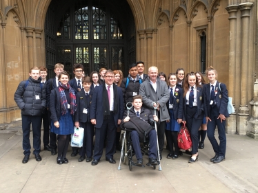 Mark Francois MP pictured with headteacher Mr Coulson and a group of students from Bromfords School during their recent visit to the Houses of Parliament.