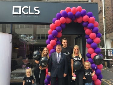 Rayleigh and Wickford MP Mark Francois pictured at the recent opening day of the new CLS mortgage brokers in Rayleigh High Street.