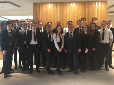 Rayleigh and Wickford MP Mark Francois pictured with Sixth Form politics students from Fitzwimarc School after their recent tour of Westminster.