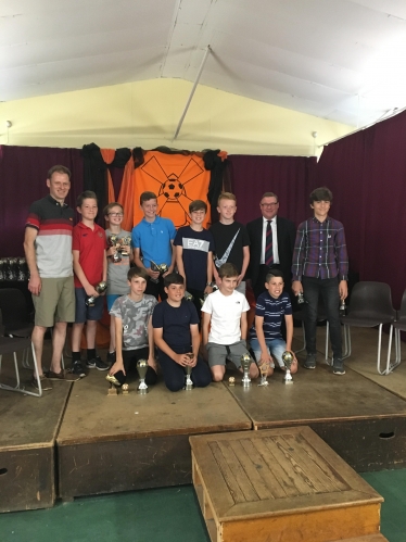 Rayleigh and Wickford MP Mark Francois pictured with members of Rayleigh FC’s Youth Teams at their recent awards ceremony at the Pope John Paul II centre in Rayleigh.