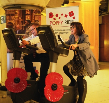 Rayleigh and Wickford MP Mark Francois taking part in the IPT annual poppy ride in Parliament.