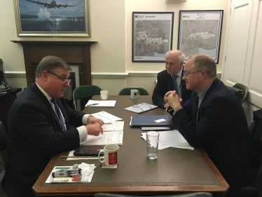 Rayleigh and Wickford MP Mark Francois meeting with Mr Andrew Haines, Chief Executive of Network Rail, and Mr Steve Hooker, Chief Operating Officer, to discuss the ongoing engineering works on the Southend Victoria to London Liverpool Street line.