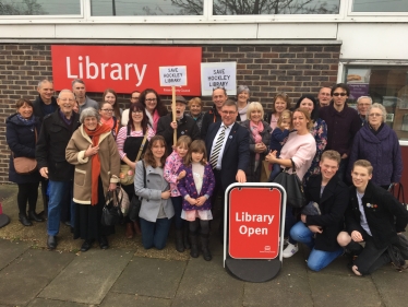 Rayleigh and Wickford MP Mark Francois pictured supporting local residents seeking to save Hockley library in his constituency. 